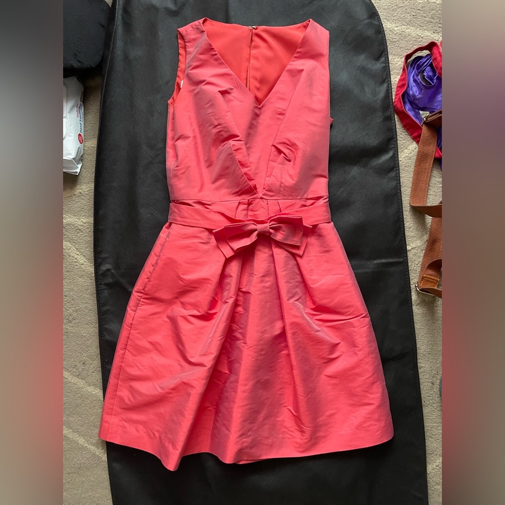 Alfred Sung flamingo/fire (hot pink) bridesmaid dress from Weddington Way